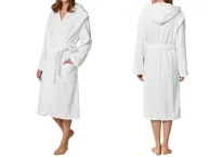 Damen Bademantel mit Kapuze SCHIESSER Essentials - weiß