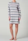 SCHIESSER Damen Langarm-Nachthemd Sportive Stripes