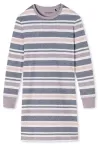 SCHIESSER Damen Langarm-Nachthemd Sportive Stripes