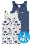 2er Pack Jungen Unterhemd 0/0 SCHIESSER Original Classics - weiß und blau