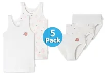 SCHIESSER Unterwäsche Set 5er Pack Mädchen Slips und Shirts - weiß