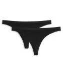 2er Pack Damen String SCHIESSER Organic Cotton 95/5 - schwarz