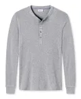 Männer Henley 1/1 Shirt Langarm SCHIESSER REVIVAL Karl-Heinz - grau meliert