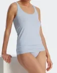 2er Pack Damen Trägertop SCHIESSER 95/5 Organic - schwarz und hellblau