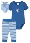 Baby Jungen Set Body+Hose+Halstuch Schiesser Natural Love