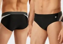 Herren Badehose-Slip SCHIESSER Aqua Nautical Active - schwarz
