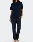 Ladies T-Shirt SCHIESSER Mix & Relax - dark blue