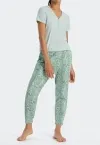 Damen Hose Lang Schiesser Mix & Relax - grau-grün