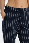 Damen Hose 3/4 lang Schiesser Mix & Relax - dunkelblau gestreift