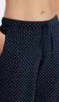 Damen Loungehose lang Schiesser Mix & Relax - dunkelblau gepunktet