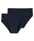 2er Pack Herren Sportslip SCHIESSER Cotton Essential Feinripp - navy blau