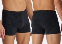 Herren Shorts SCHIESSER Cotton Casuals - schwarz kariert