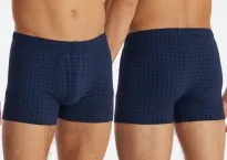 Herren Shorts SCHIESSER Cotton Casuals - dunkelblau kariert