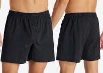 Herren Boxershorts SCHIESSER Cotton Casuals - schwarz gepunktet