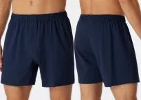 Herren Boxershorts SCHIESSER Cotton Casuals - dunkelblau gepunktet