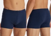 Herren Shorts SCHIESSER Cotton Casuals - dunkelblau gepunktet