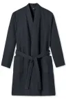 Herren Bademantel SCHIESSER Essentials Waffelpiqué-Optik - anthrazit