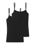 Doppelpack Damen Spaghettitop Schiesser Modal Essentials - schwarz