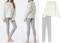 Langer Mädchen Schlafanzug SCHIESSER Teens Nightwear -Off-white