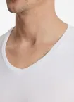 Herren kurzarm V-Shirt SCHIESSER Premium Cotton - weiß