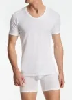 Herren kurzarm V-Shirt SCHIESSER Premium Cotton - weiß