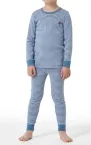 Jungen Schlafanzug Lang SCHIESSER Natural Love - blau