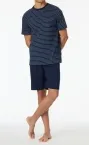 SCHIESSER Herren Schlafanzug Kurz Casual Essentials - blau