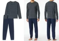 SCHIESSER Herren Schlafanzug Casual Essentials - anthrazit