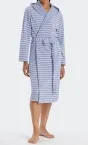 Womens bathrobe SCHIESSER Feather Terry - gray/white striped