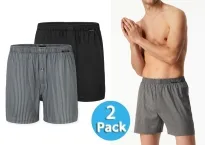 2er Pack Herren Boxershorts SCHIESSER Multipacks -schwarz + grau
