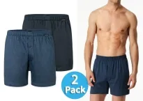 2er Pack Herren Boxershorts SCHIESSER Multipacks -dunkelblau + blau