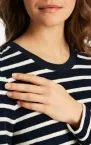 Langer Damenschlafanzug SCHIESSER Casual Essentials - Weiß / Blau