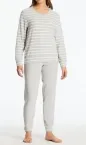 Langer Damenschlafanzug SCHIESSER Casual Essentials - grau