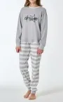 Langer Mädchenschlafanzug SCHIESSER Teens Nightwear - Grau