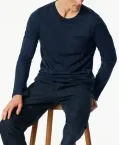 Herren Langarmshirt SCHIESSER Mix+Relax - Blau