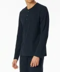 Herren Langarmshirt SCHIESSER Mix+Relax - Nachtblau