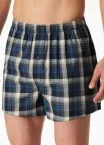 2er Pack Herren Boxershorts SCHIESSER Multipacks - blau kariert + grau