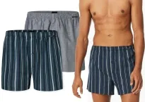 2er Pack Herren Boxershorts SCHIESSER Multipacks - blau + schwarz