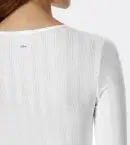 SCHIESSER Revival Agathe Damen Langarmshirt Weiß mit Ajouré-Spitze