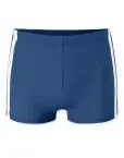 SCHIESSER Men's Aqua Swim Shorts with Leg and Contrast Stripes - Blue