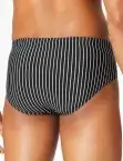 SCHIESSER Herren Bade-Slip Aqua mit Reißverschlusstasche - Schwarz/Weiß