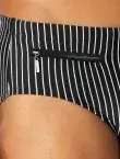 SCHIESSER Herren Bade-Slip Aqua mit Reißverschlusstasche - Schwarz/Weiß