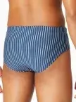 SCHIESSER Herren Badehose Aqua mit Reißverschlusstasche - Blau-Weiß Gestreift