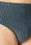 3er-Pack SCHIESSER Herren Supermini-Slips 95/5 - Dunkelblau/Grün-Blau Gestreift