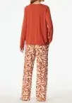 SCHIESSER Women's Selected Premium Long Pyjama Set - Terracotta-Cream