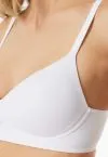 SCHIESSER Women's Soft Bra with Cups Unique Micro - White
