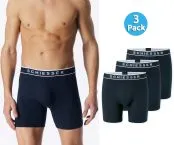 SCHIESSER Herren Long-Shorts 95/5 im 3er-Pack - Blau