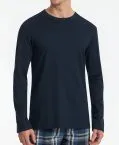 SCHIESSER Herren Langarmshirt Rundhals Mix+Relax - Blau