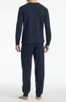 SCHIESSER Men's Long Pyjama Comfort Essentials - Dark Blue
