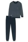 SCHIESSER Herren Schlafanzug lang Comfort Essentials - Nachtblau